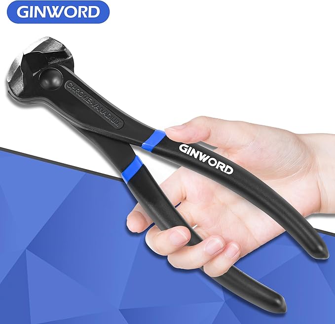 GINWORD 2 PCS 7 Inch Nail Puller, Nail Remover Tool, End Cutting Pliers, Carpenter Tools, Nail Pulling Pliers, End Nippers, Nippers Tool for Pulling Nails and Cutting Wires