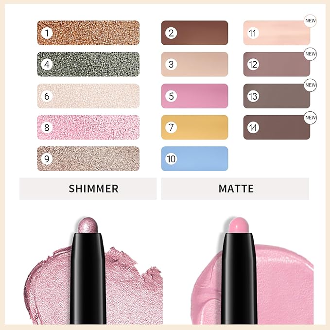 Erinde Waterproof Eyeshadow Stick, Cream Eye Shadow Stick, Long-Lasting, Crease-Proof, Cream to Powder Buildable & Blendable Eye Shadow Pencils Crayon, Vegan & Cruelty-Free, 04 Bottle Green