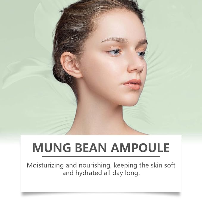 Clean & Glow Mung Bean Ampoule - Gentle Exfoliating Facial Essence with Phaseolus Radiatus Extract， Smooths Skin Texture， Softens & Hydrates, 30ml