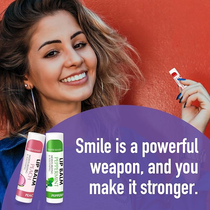 AZEN 24 Pack Lip Balm, Natural Lip Balm Bulk, Lip Care Product, Moisturizing Lip Balms for dry cracked lips - 12 Flavors