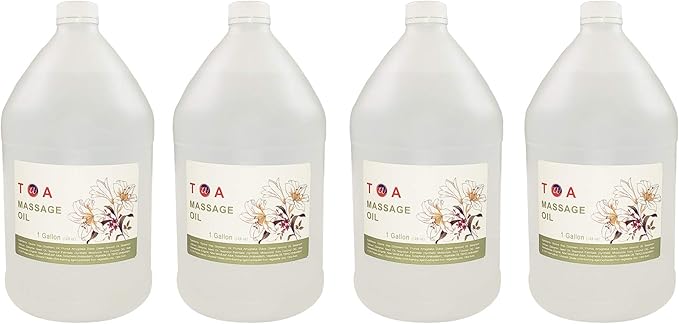 TOA Mineral Oil Body Spa Massage for Therapists Unscented Gallon Bottle (4 Gallons)
