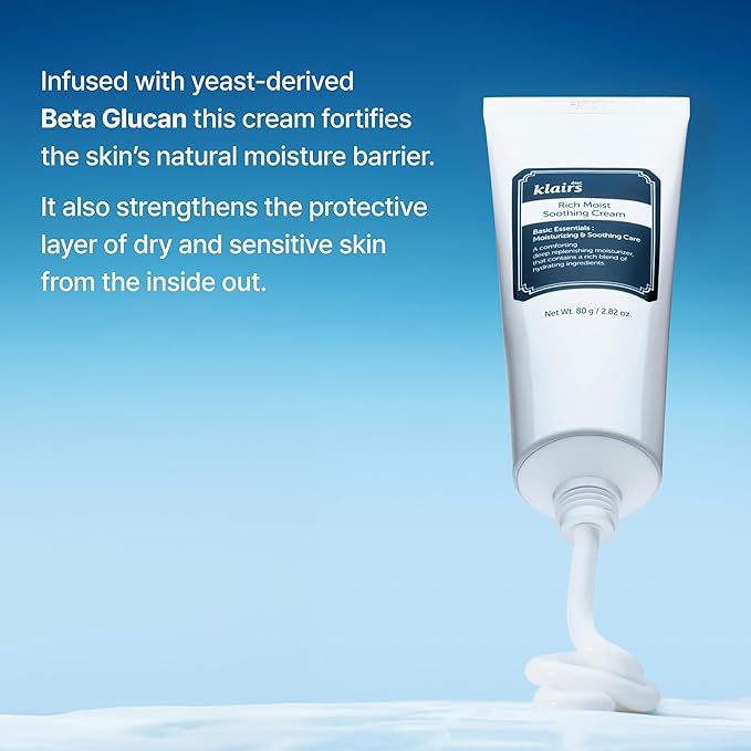 DearKlairs Rich Moist Soothing Cream | Moisturizer for Barrier Repair, Sensitive Skin, Hypoallergenic, Centella Asiatica, Ceramide, Non-Sticky Texture, Korean Face Care 2.82 Fl Oz