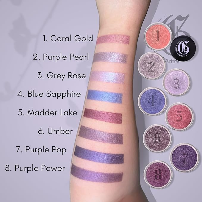 Purple Pearl Loose Mineral Eyeshadow - Organic, Talc-Free Sparkly Makeup - Glitter Eye Shadow Powder Palette, Pink & Purple Shimmer, Lavender Chrome, Brillo Para Ojos