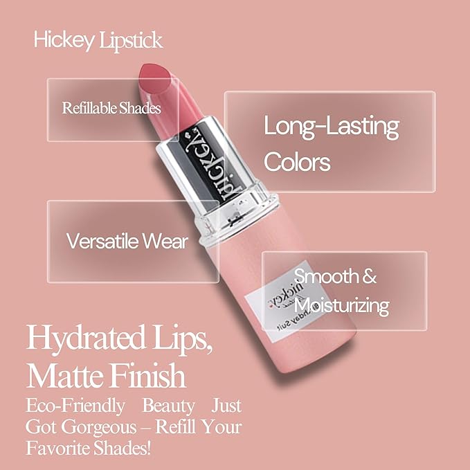 Hickey Lipstick Refill Set: Birthday Suit & Big Trouble Berry Wine –Long Lasting Lipstick for Women-Vegan, Gluten-Free, Highly Pigmented