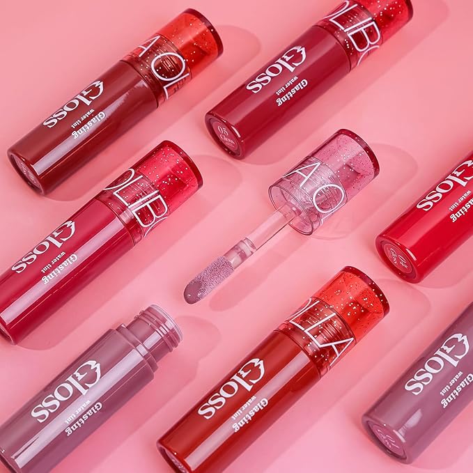 Mirror Flow Lip Gloss - Water Mirror Effect, High-Shine & Non-Sticky, Long Lasting Hydrating, Volumizing, Reduces Lip Lines, No Pigment Deposition, 6 Shades (0.12 fl.oz)