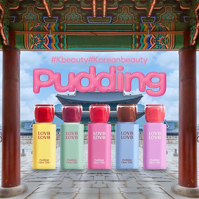 Pudding Glow Korean Lip Tint | Natural Lip Stain | Gloss to Stain | Long-Lasting & Non-Sticky | Lightweight Lip Tint | 0.14 oz. (04 SUNSET BEIGE)
