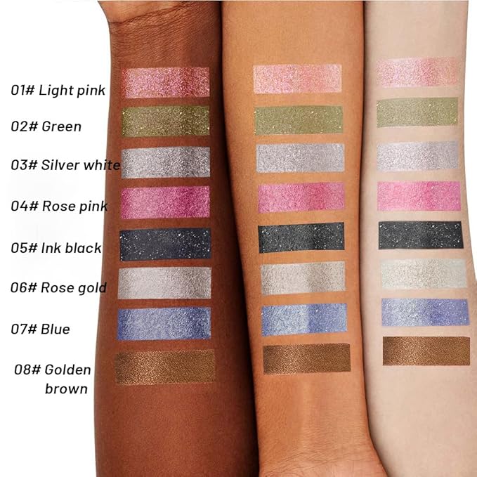 Sparkly Eyeshadow Palette for Women, Single Monochrome Eye Shadow Makeup, Shiny Pressed Cream Powder, Blendable Natural sombras para ojos, Holographic,Vegan,Travel (06-Glitter-Rose Glod)