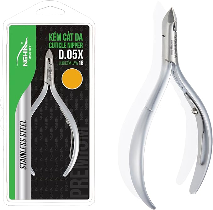 NGHIA Premium Cuticle Nipper - D-05X Jaw 16 (Stainless Steel) - Professional Nail Tools