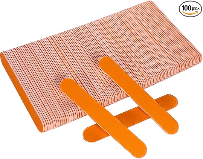 Mini Nail Files Bulk (100 Pcs), Double Sided Emery Board Nail File for Nature Nails, Manicure Tool Set Disposable Colorful Nail File for Home Salon Use Travel Size Men Women Kids Wood Board