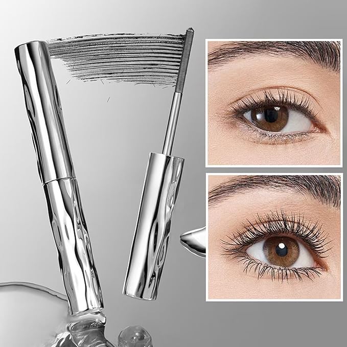 Iron Wand Mascara – Telescopic Tubing Mascara, Liquid Lash Extensions Effect, Waterproof & Long-Lasting, No Flaking, No Clumping, 3D Curling Wand for Bold, Defined Lashes (Black)