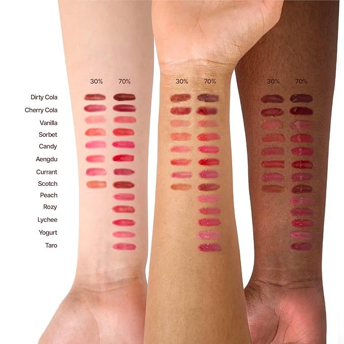fwee 3D Voluming Gloss 30% (Sheer) | High Shine, Non-Sticky Lip Gloss for Makeup | Long-Lasting, Moisturizing Gel Formula – Dirty Cola 30% | 30% & 70% Pigment Options | Stocking Stuffers | 5.3g