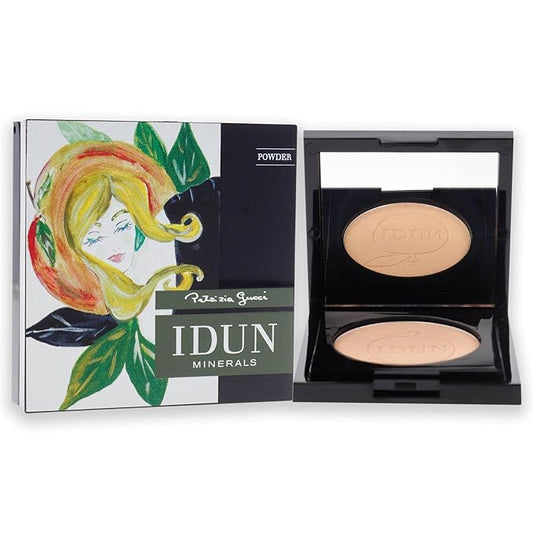 IDUN Minerals Setting Finishing Powder - Natural, Pigmented, Full Coverage Formula - Semi-Matte Finish - Velvety and Smooth Pressed - Cruelty Free, Vegan Makeup - Vacker 532 Light Warm - 0.12 oz