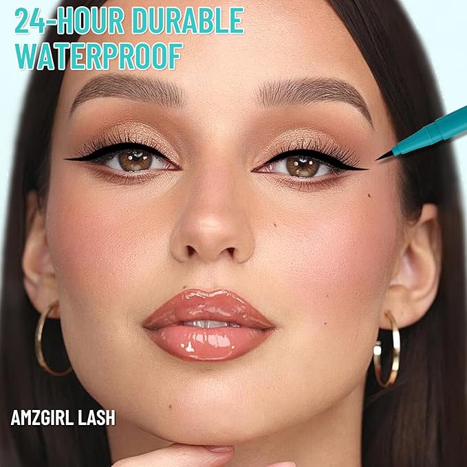 QIC Proof Liquid Eyeliner, Felt Tip, Eyeliner Pen,Smudge-Proof & Transfer-Resistant,Long-Lasting, High-Pigmented Liner For Bold Looks,Vegan & Cruelty-Free, Jet Black. 0.04 oz