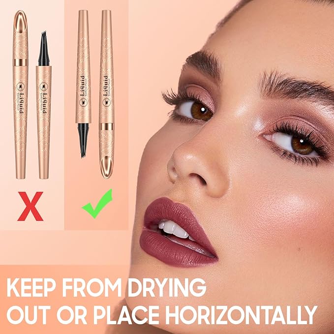 Eyebrow Pen - Eyebrow Pencil New Upgraded Eye Brow Pencils for Women With Micro 4 Point Lift & Snatch, Lat All Day, Waterproof, Create Natural Eyebrow Hair Eye Makeup (Black,04#)