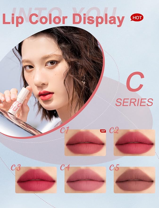 INTO YOU Matte Lipstick & Lip Stain: Long-Lasting, Waterproof, Soft & Lightweight Mousse, Dual-Use For Lips & Cheeks, Pink (C3)