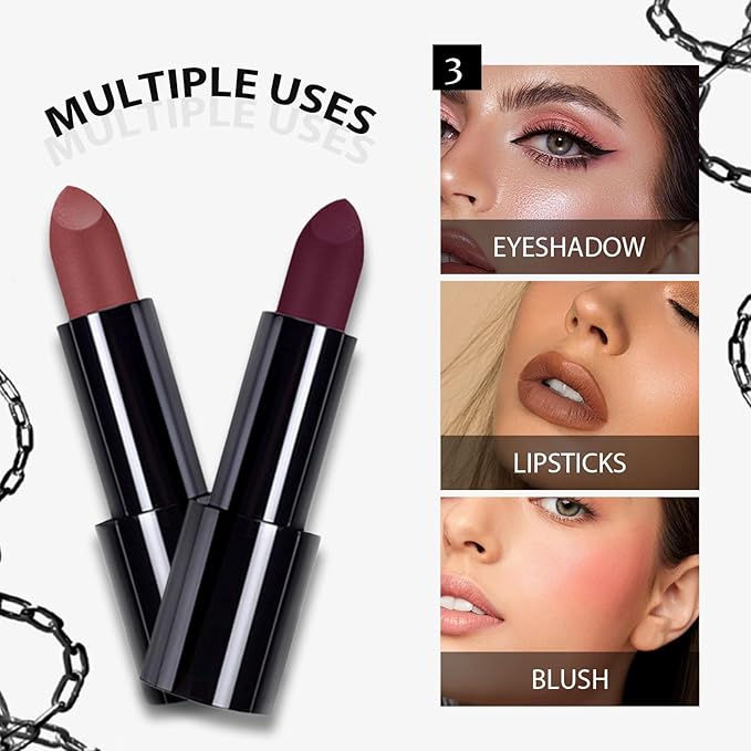 MĒTYSURMatte Lipstick - Highly Pigmented & Long-Lasting, Nourishing Hydrating Lipstick with Smudge-Proof & Waterproof Formula, Cruelty-Free Lip Makeup, 1 Count