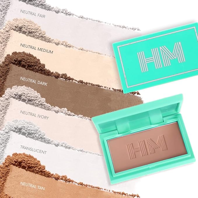 Travel Size Mini Pressed Powder - Haute Minute Makeup Complexion Perfection Mini Powder - Perfect For Travel or Your Purse! (Neutral Dark)