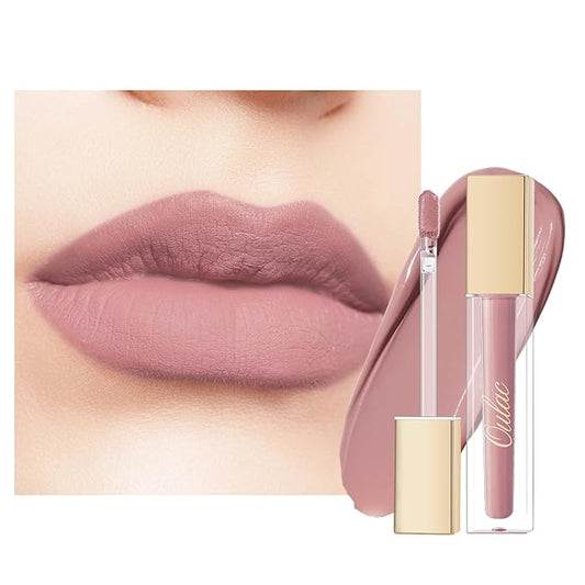 Oulac Matte Liquid Pink Lipstick for Women, Pink Nude Long Lasting Lipstick, Waterproof Lip Stain, No Transfer, Creamy High Pigmented Formula with Vitamin E, Vegan & Cruelty-Free M16