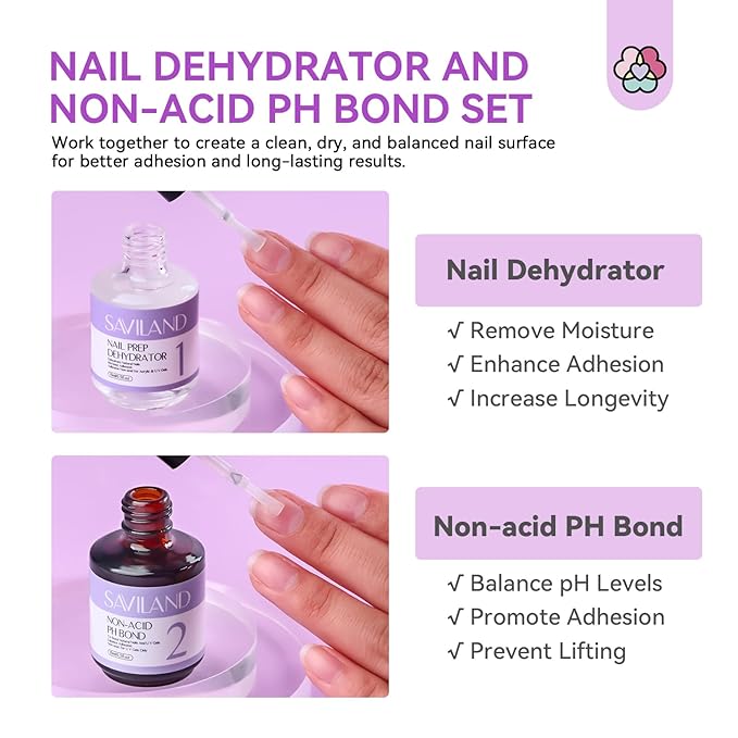 SAVILAND Acrylic Nail Kit for Beginners: White Pink Clear Acrylic Powder and Liquid Set with Nail Dehydrator Primer Brushes Forms Tips Tools Nails Kit Acrylic Set with Everything Home DIY