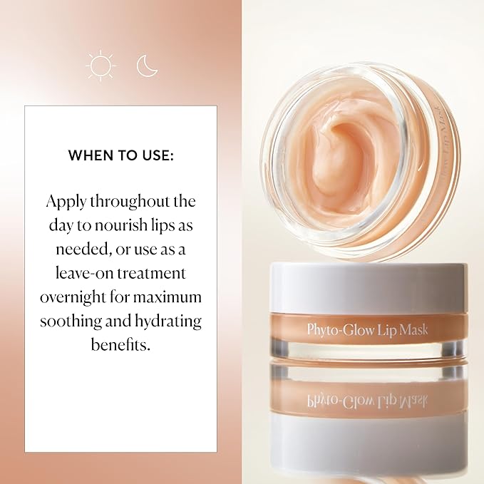 Naturium Phyto-Glow Lip Mask, Hydrating & Moisturizing Balm, Restores & Replenishes for Nourishing Lips with Shea Butter, 0.5 oz