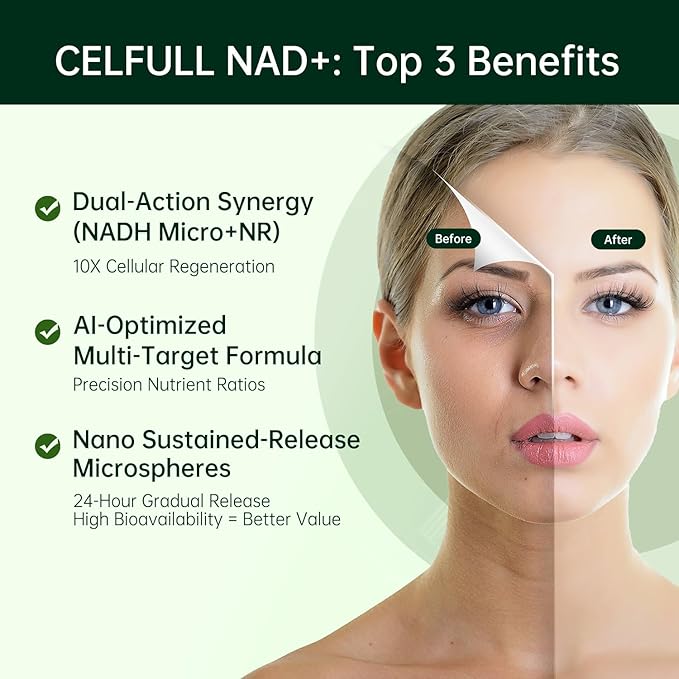 CELFULL NAD Supplement for Women NMN Alternative Resveratrol,Nicotinamide Riboside,Quercetin-NAD+ Boosting for Anti Aging Cellular Energy &Stamina-30000mg/Bottle
