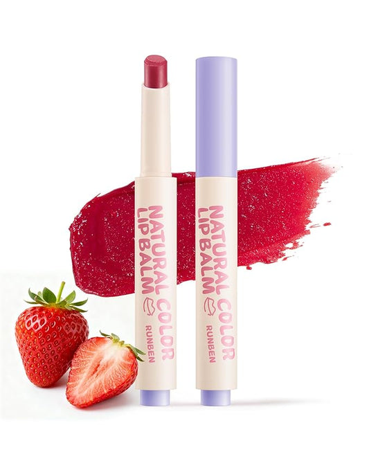RUNBEN Kids Tinted Lip Balm, Jelly Berry Lipstick, 24H Moisturizing, Safe & Non-toxic Lip Gloss for Kids & Teen, Christmas Makeup Gift for Girls, 2g