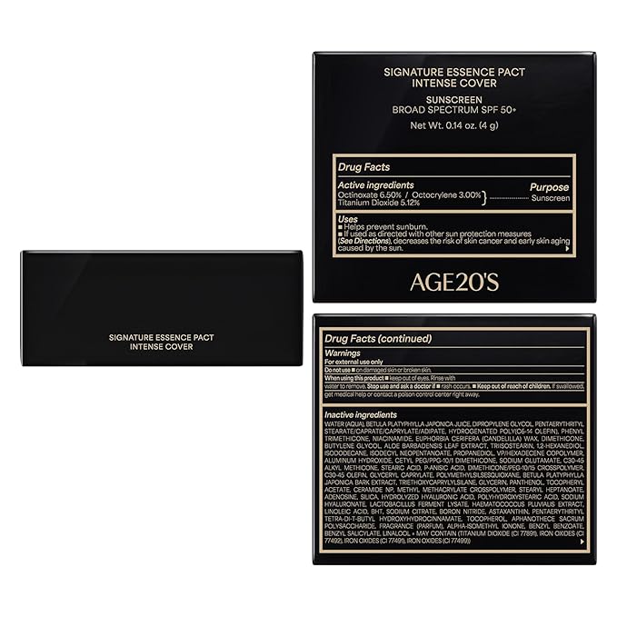 [MINI SIZE] AGE20'S Signature Essence Pact | 33W | Vegan Korean Cushion Foundation | Pack of 1 | Cream Foundation, Dewy & Glow Finish, Natural Coverage, SPF 50+ | 0.16 oz