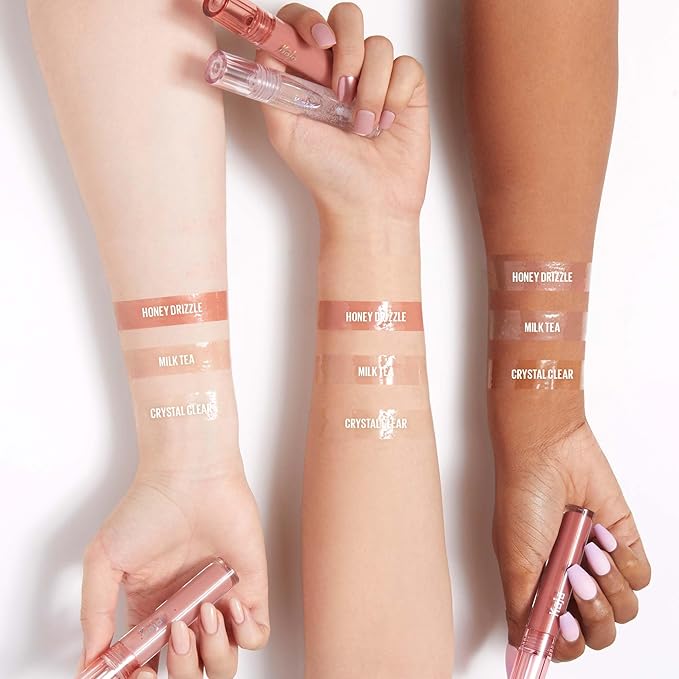 Kaja Lip Balm - Gloss Shot 01 Crystal Clear | High Shine, Non-Sticky, with Jojoba Oil, Sheer, Hydrating, Juicy, Plumper Looking, Non-irritating, Shea Butter, 0.14 FL Oz
