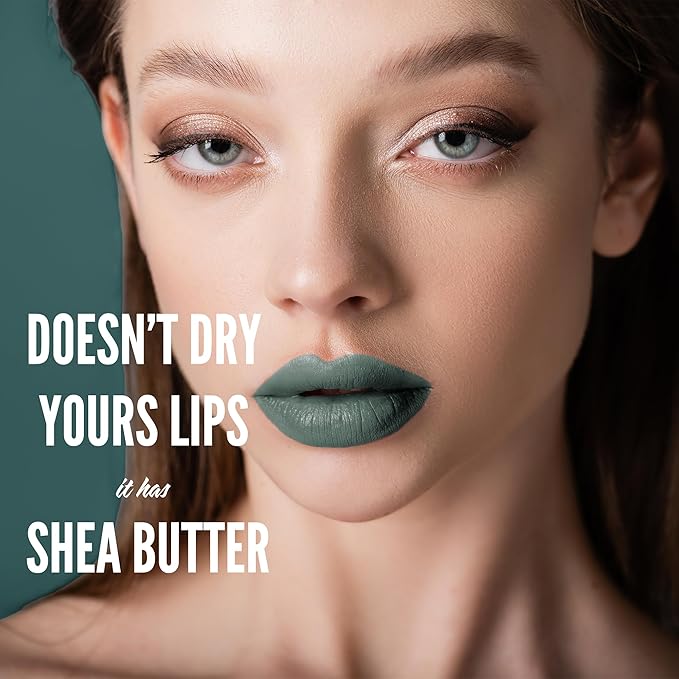 Mynena Matte Liquid Lipstick Army Green | Long-Lasting Comfort | Smudge-Proof Transfer-Resistant Vegan & Cruelty-Free | Full Coverage Non-Drying True Pigment | All-Day Wear Lip Colo | Jocelyne