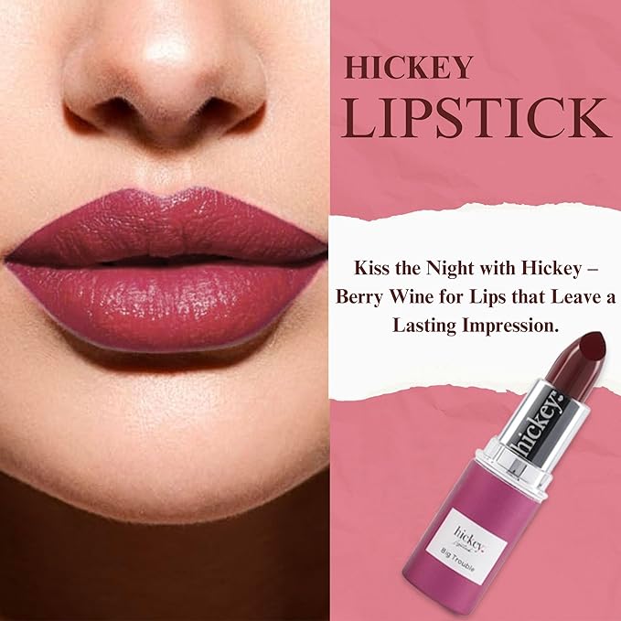 Hickey Lipstick Organic Haute Mess Terracotta & Big Trouble Berry Wine Lipstick Refill - Long Lasting Lipstick for Women, Hydrating & Moisturizing, Highly Pigmented, Gluten-Free & Vegan Lip Color