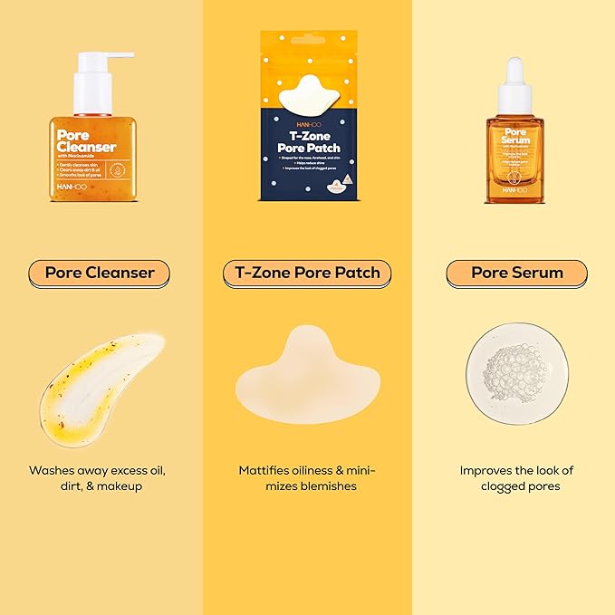 Hanhoo Pore Serum with Niacinamide, 1.01 Fl. Oz., with Niacinamide, Salicylic Acid, and Glycolic Acid, Gently Exfoliates, Clears Clogged Pores, Minimizes Enlarged Pores, Korean Skincare