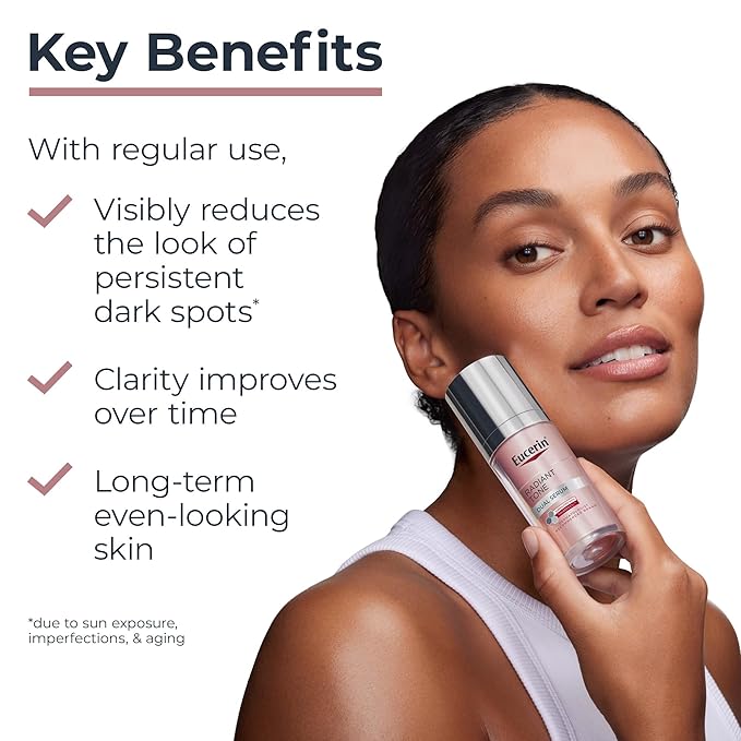 Eucerin Radiant Tone Dual Serum Dark Spot Corrector, Dark Spot Serum with Thiamidol and Hyaluronic Acid, Helps Visibly Reduce the Look of Dark Spots, Holiday Gifts for Self Care, 1 Fl Oz Bottle
