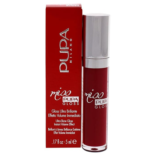 PUPA Milano Miss PUPA Milano Lip Gloss - Shiny, Smooth, Plump - Soft, Innovative Gel Texture - Glides Smoothly On Lips - For A Moisturizing And Volume Enhancing Effect - 305 Essential Red - 0.17 OZ