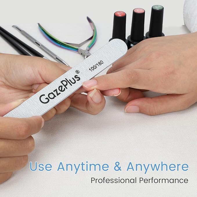 Nail Files, 24 PCS Fingernail Files 7" Long 100/180 Grit Emery Boards for Nails Professional Nail File Bulk Washable Suitable for Both Acrylic and Natural Nails Zebra