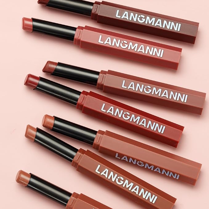 Jolilab 6Pcs Velvet Matte Lipstick Nude Matte Soft Dark Color Stick High Pigmented Long-Lasting Waterproof Lip Stick Lip Balm Beauty Cosmetics Gift for Women(Curated Set B)