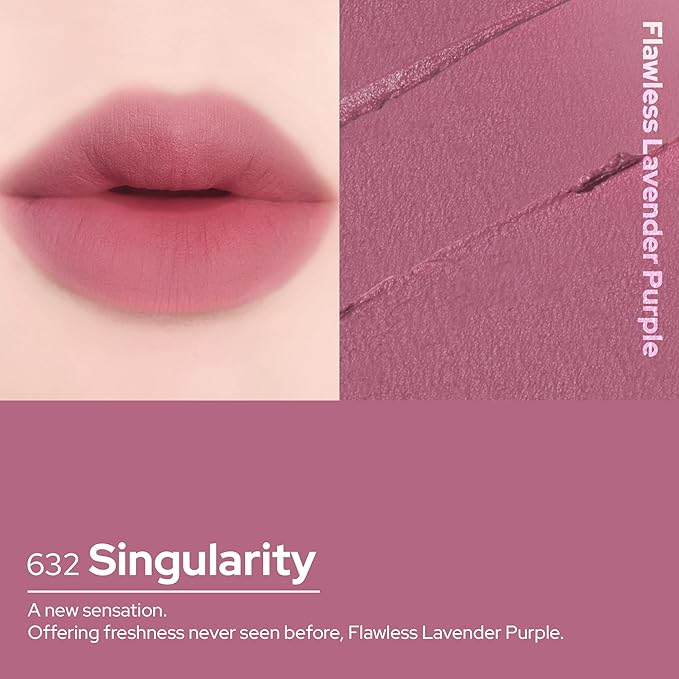Unseen Blur Soft-matte Lip Tint Long-Lasting Stain, Blendable 3.2g, Holiday Stocking Stuffer, Winter Makeup Essentials (632 Singularity, 0.11 oz)