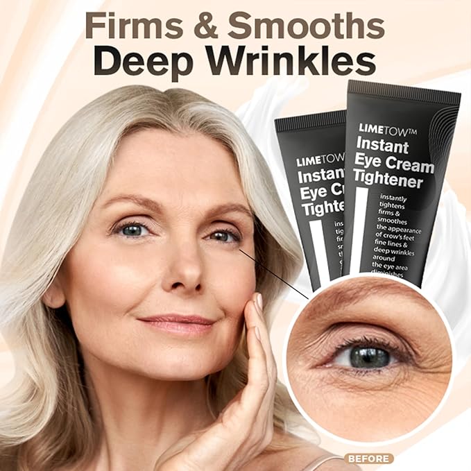 LIMETOW Instant Eye Cream Tightener, Anti Aging Eye Cream For Dark Circles, Puffiness & Bags, Reduce Wrinkles, Fine Lines, Moisturizating Skin, Suitable for All Skin Types (4 Pack)