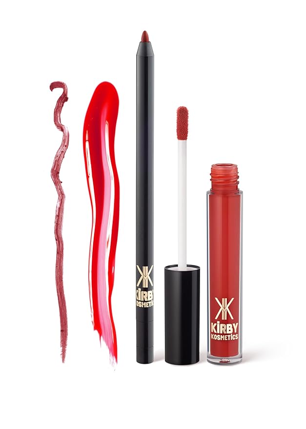 Lip Kit Duo – Powerful Pout - TikTok-Viral Precision Liner & Glossy Liquid Lipstick, Clean 2-Step Set with Hydrating Long-Wear Color – Bold Inclusive Beauty for Everyday Konfidence
