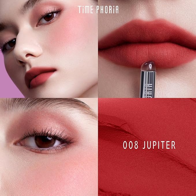 ORBITA LIP AND CHEEK BLURRING POT | Lip & Cheek Tint with Soft Velvety Mud Texture, Blur Matte Finish Lipstick, Featherlight, Multi-Use Makeup, Buildable Color, Long-Wearing (008 Jupiter)