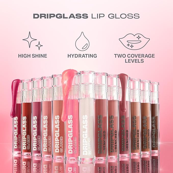 MORPHE Dripglass High Shine Lip Gloss - Semi-Sheer or Full Coverage Lip Color with Glass-Like Shine and Nonsticky Finish - Infused With Squalane & Vitamin E - Beige Beam (0.13 Fl Oz)
