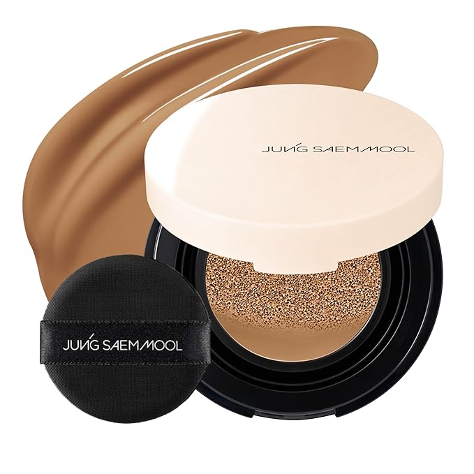 JUNG SAEM MOOL [ Mini ] Essential Skin Nuder Cushion Mini 32N Walnut 0.17 Fl Oz, Natural Radiant Finish Cushion Foundation with Buildable Coverage, Lightweight Texture, Korean Foundation Makeup