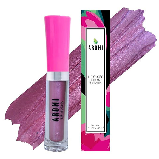 Aromi Mauve Pink Lip Gloss | Rosy Color, Frosty, Shimmery Finish, Non-Sticky, Glossy Lip Oil, Plumping, Vegan, Tinted, (Misty Rose)