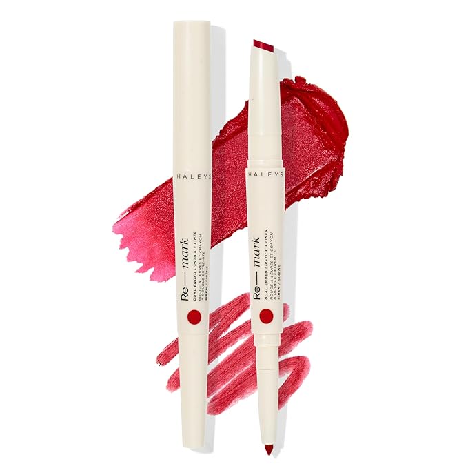 HALEYS Re-mark Dual Ended 2-in-1 Lipstick & Liner (Siren), Blue Red Lip Combo Sets, Creamy Matte Moisturizing Lipstick for Women, Precision Lip Liner, Expertly Paired Lip Liner and Lip Stick Combo