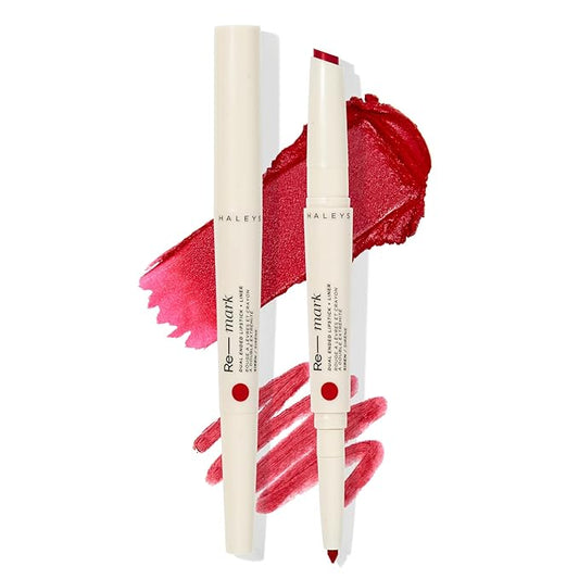 HALEYS Re-mark Dual Ended 2-in-1 Lipstick & Liner (Siren), Blue Red Lip Combo Sets, Creamy Matte Moisturizing Lipstick for Women, Precision Lip Liner, Expertly Paired Lip Liner and Lip Stick Combo