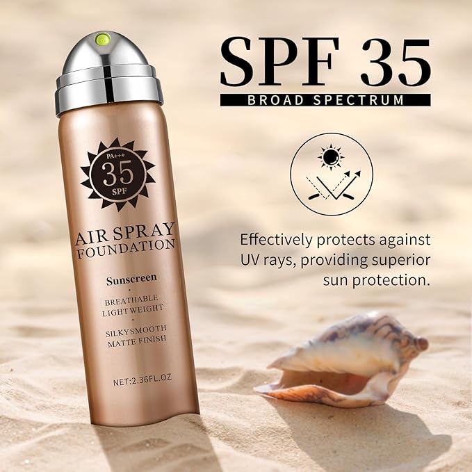 Air Brush Makeup Foundation,Magic Minerals Airbrush Foundation Makeup,Silk Flawless,Buildable Coverage,Moisturizing Formula for Smooth Radiant Skin,02 Beige Color（Sunscreen）