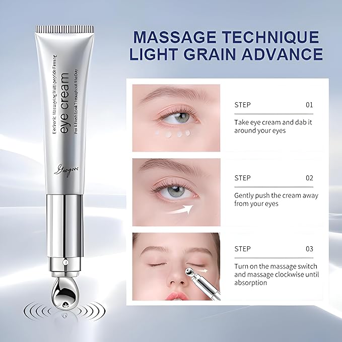 Multi-Peptide & Retinol Eye Cream,Electric Massage Eye Cream With Caffeine,Niacinamide,Vitamin C & for Dark Circles, Puffiness Puffy Bags & Wrinkles ，Anti-Aging Eye Cream for Fine Lines, 0.7 fl.oz