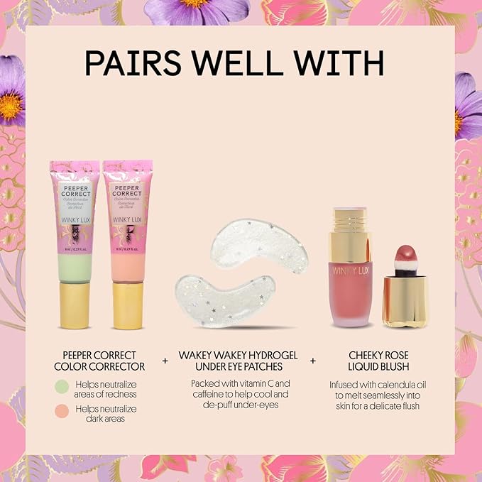 Winky Lux Peeper Perfect Under Eye Concealer, Makeup & Eye Brightener, Full Coverage Concealer for Dark Circles, Color Corrector & Eye Primer, With Collagen, Hyaluronic Acid & Vitamin E (Golden Beige)