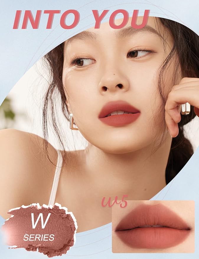 INTO YOU Matte Lipstick, Super Stay Lip Stain, Dual-Use For Lips And Cheek, Red Lipstick (W5)