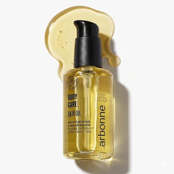 Arbonne BodyCare Skin Oil – Lightweight Moisturizing Blend with Omega Fatty Acids, Hyaluronic Acid, & Essential Oils for Hydration, Radiance, Smooth Skin, Firmness, & Spa-Like Sensory Experience