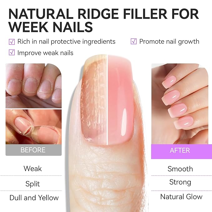 Protein Nail Strengthener for Damaged Nails: Pink 15ml Natural Nail Hardener Extra Strong and Growth for Brittle Nails - 6 in 1 Weak Nail Repair for Salon & Home DIY - For Housewives Working Women